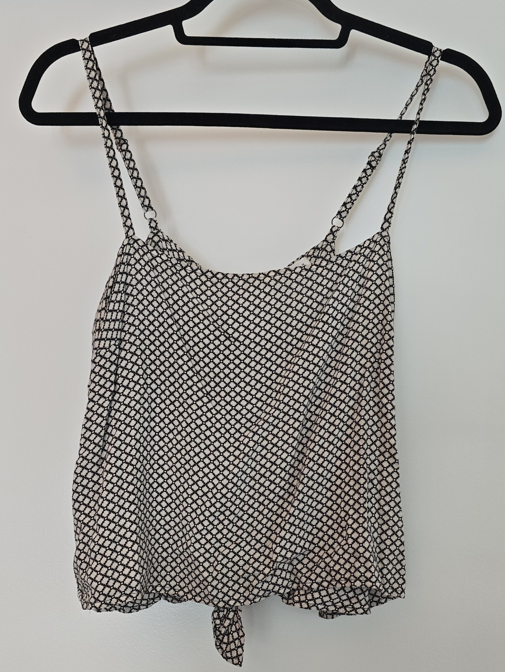Leirh Black & White Printed Spaghetti Strap Camisole